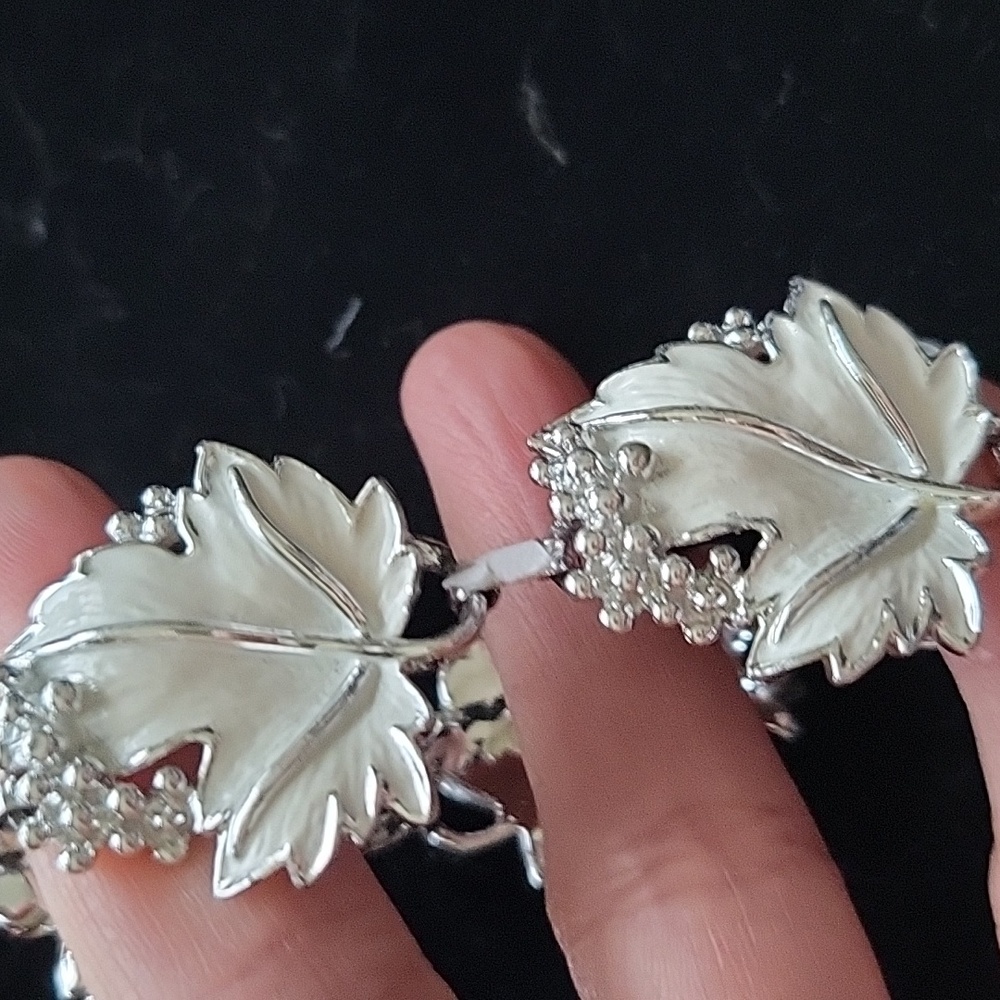 Vtg Sarah Cove Silver Leaf Bracelet View 4